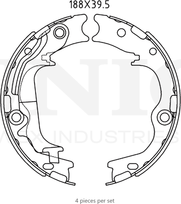 Колодки тормозные барабанные, комплект (Unio). Артикул BRP-10080