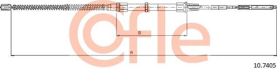 Трос ручника (тросик ручного тормоза) Cofle задний правый/левый для Volkswagen Golf III 1991-1999. Артикул 92.10.7405