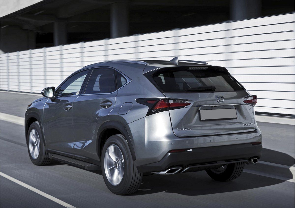 Пороги алюминиевые Rival Black для Lexus NX 2014-2017. Артикул F173ALB.3202.1