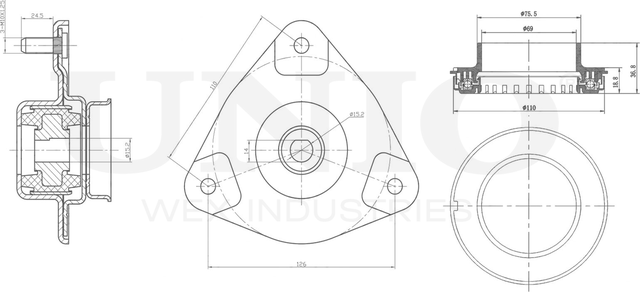 Опора амортизационной стойки (Unio). Артикул RMP-13060