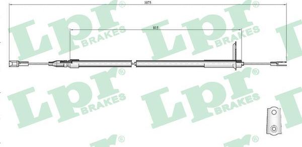 Трос ручника (тросик ручного тормоза) LPR. Артикул C0407B