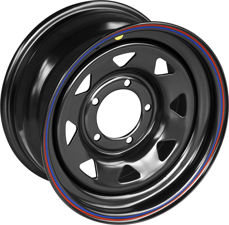 Колёсный диск OFF-ROAD Wheels усиленный стальной черный 5x139,7 8xR16 d110 ET+20 (треуг. мелкий) для ГАЗ Соболь 1998-2026. Артикул 1680-53910BL+20A17