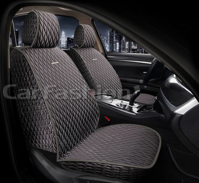 Накидки универсальные CarFashion Iceberg Front на передние сидения авто, цвет Серый/Серый/Темно-серый. Артикул 26187