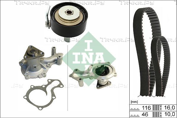 Помпа (водяной насос) с комплектом ремня ГРМ Ina для Ford Fiesta VI 2012-2019. Артикул 530 0700 30