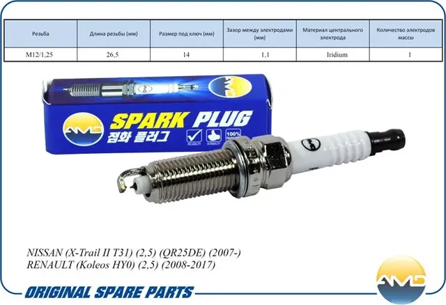 Свеча зажигания 22401JA01B/DILKAR6A11/AMD.PL144 (Iridium) AMD. Артикул AMD.PL144