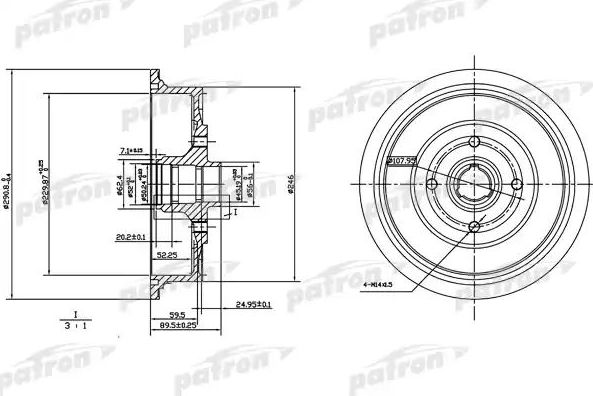 Тормозной барабан Patron. Артикул PDR1200