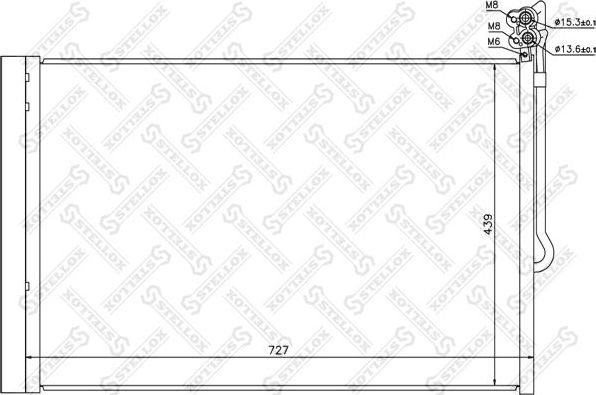 Радиатор кондиционера (конденсатор) Stellox (алюминий). Артикул 10-45736-SX