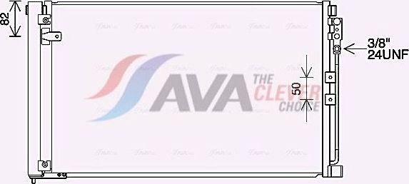 Радиатор кондиционера (конденсатор) AVA (алюминий). Артикул DN5452D