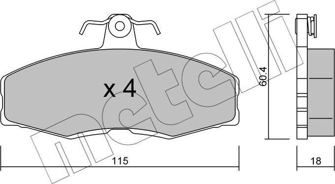 Тормозные колодки Metelli. Артикул 22-0039-0