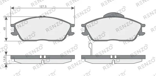 Тормозные колодки дисковые передние Hyundai Accent (X-3) 94-00, Accent ТагАЗ (LC (Renzo). Артикул RNZ122