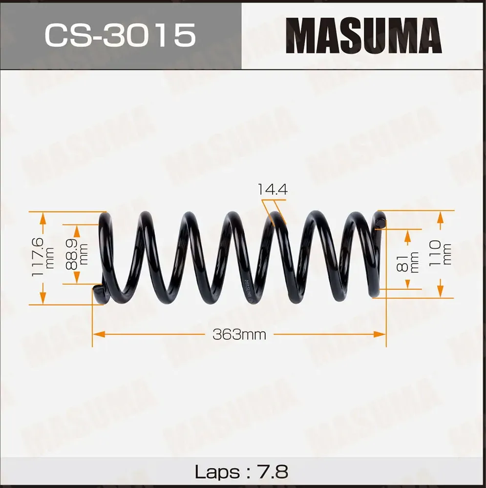 Пружина подвески (Masuma). Артикул CS-3015