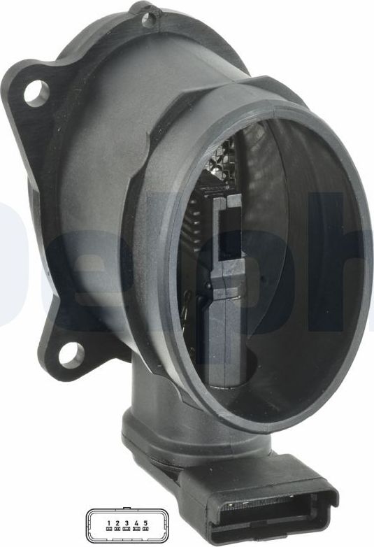 Датчик массового расхода воздуха (ДМРВ) Delphi для MINI Clubman I (R55) 2007-2010. Артикул AF10075-12B1