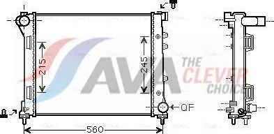 Радиатор охлаждения двигателя AVA ** CLEVER FIT ** для Fiat Panda III 2012-2026. Артикул FTA2387