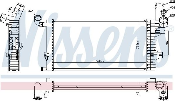 Радиатор охлаждения двигателя Nissens. Артикул 67172