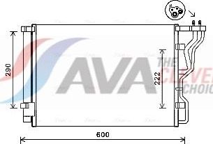Радиатор кондиционера (конденсатор) AVA (алюминий). Артикул HY5299D