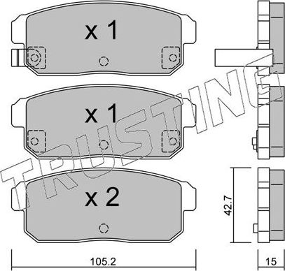 Тормозные колодки Trusting. Артикул 749.0