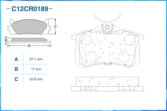 Колодки тормозные задние (Cworks). Артикул C12CR0189