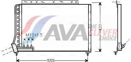 Радиатор кондиционера (конденсатор) AVA (алюминий) для Volvo 960 I 1990-1994. Артикул VO5090