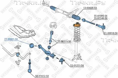 Сайлентблок переднего рычага подвески Stellox. Артикул 77-00881-SX