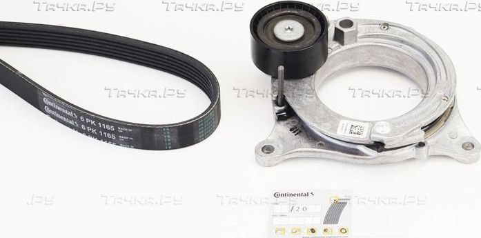 Приводной ремень поликлиновой с роликами (комплект) ContiTech для BMW 1 III (F40) 2015-2026. Артикул 6PK1165K1