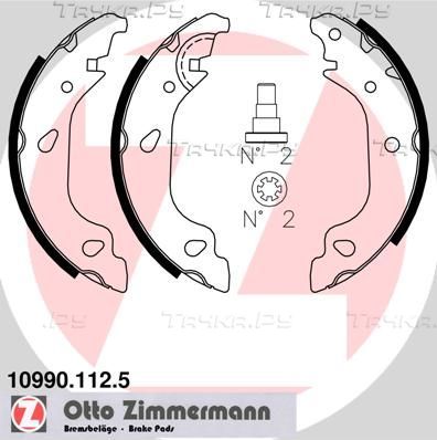 Тормозные колодки Zimmermann задние для Fiat Punto II 1999-2012. Артикул 10990.112.5