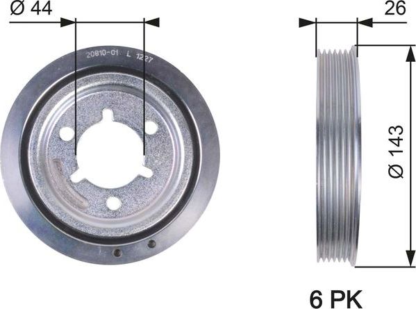Шкив коленвала Gates DriveAlign®. Артикул TVD1055
