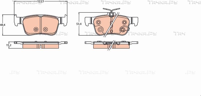 Тормозные колодки TRW задние для Honda Civic X 2016-2026. Артикул GDB2223