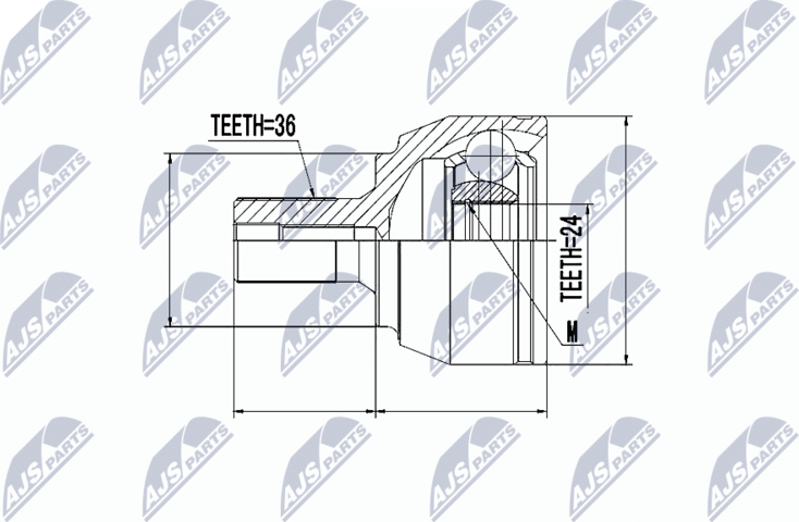 Шрус внутренний (граната) NTY. Артикул NPZ-FR-015