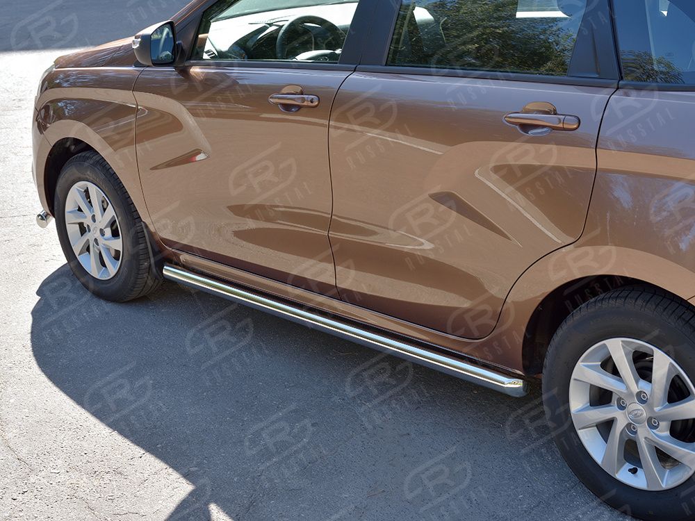 Защита порогов RusStal труба d63 для Lada Xray 2015-2026 (Вариант 1). Артикул LXRT-0023891