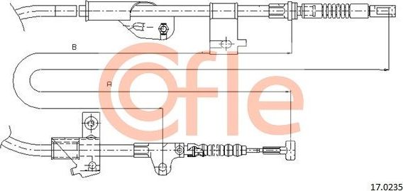 Трос ручника (тросик ручного тормоза) Cofle задний правый для Nissan Primera P11 1996-2002. Артикул 92.17.0235