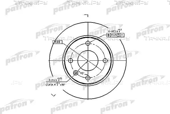 Тормозной диск Patron передний для Ford Sierra I 1982-1993. Артикул PBD1649
