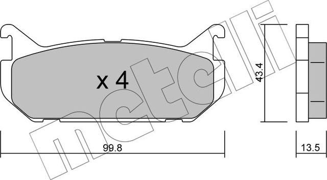 Тормозные колодки Metelli. Артикул 22-0303-0