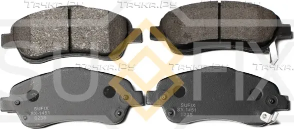Колодки тормозные дисковые передние правые/левые TOYOTA AVENSIS (T25) 2003-2008 (Sufix). Артикул SX1451