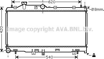 Радиатор охлаждения двигателя AVA для Subaru Impreza III 2008-2014. Артикул SUA2072