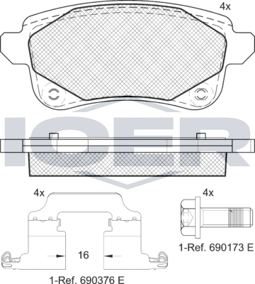 Тормозные колодки Icer. Артикул 182222-208