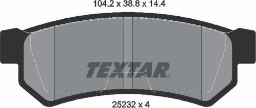Тормозные колодки Textar Q+ задние для Daewoo Gentra II 2013-2015. Артикул 2523201