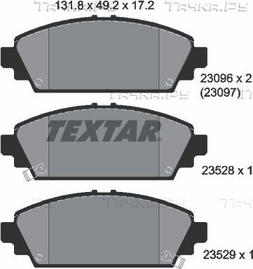 Тормозные колодки Textar передние для Honda Accord VI 1998-2002. Артикул 2309601