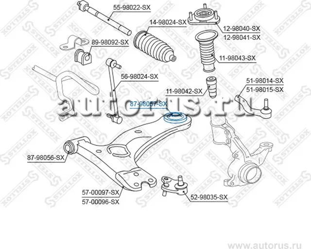 Сайлентблок рычага задний Toyota Corolla CDE120 2001 (Stellox) Stellox. Артикул 8798057SX
