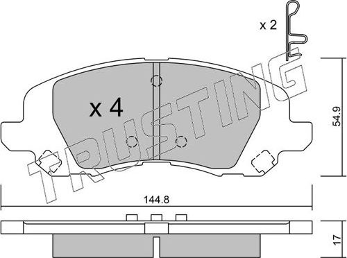 Тормозные колодки Trusting передние для Dodge Caliber I 2009-2013. Артикул 878.0