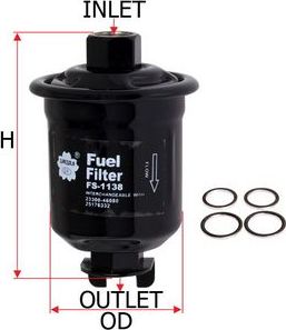 Топливный фильтр Sakura для Toyota RAV4 I (XA10) 1994-2000. Артикул FS-1138