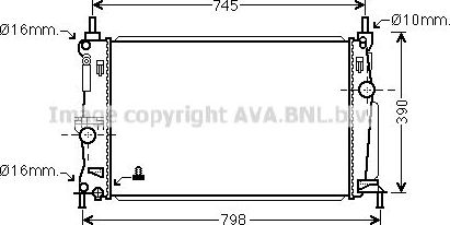 Радиатор охлаждения двигателя AVA для Mazda 3 II (BL) 2008-2014. Артикул MZ2254
