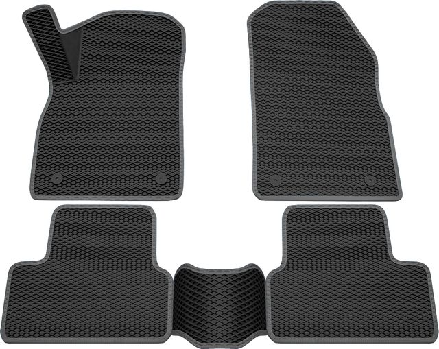 Коврики Rezkon 3D EVA ромб резиновые для салона Opel Astra J 2009-2016 Серый кант. Артикул 9226010102