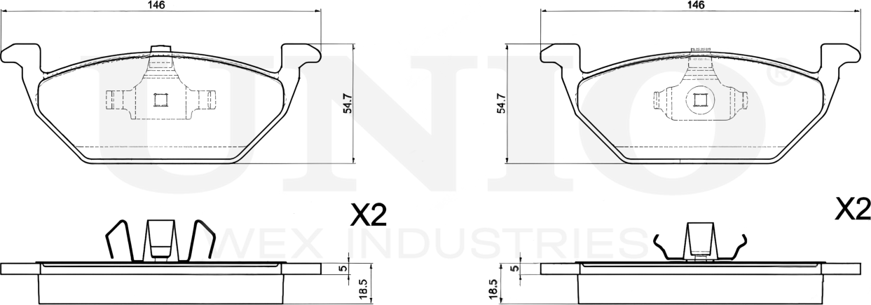 Колодки тормозные дисковые, комплект (Unio). Артикул BRP-20063