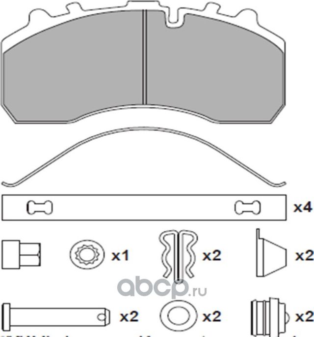 31010001_колодки тормозные! WVA29061/29105/29196/29275 c р/к, перед/зад диск. то (Wuhlermann). Артикул 31010001