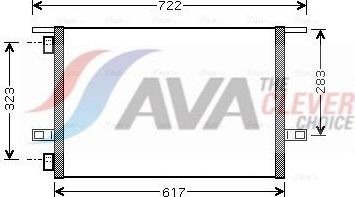 Радиатор кондиционера (конденсатор) AVA (алюминий). Артикул RTA5304