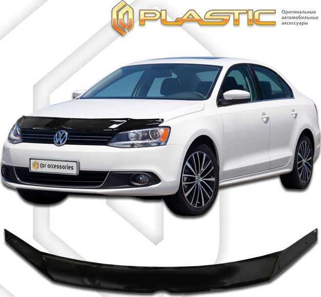 Дефлектор СА Пластик для капота (Classic черный) Volkswagen Jetta 2010-2018. Артикул 2010010106645