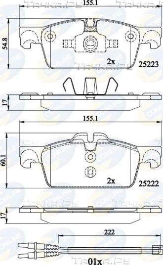 Тормозные колодки Comline Comline. Артикул CBP22195