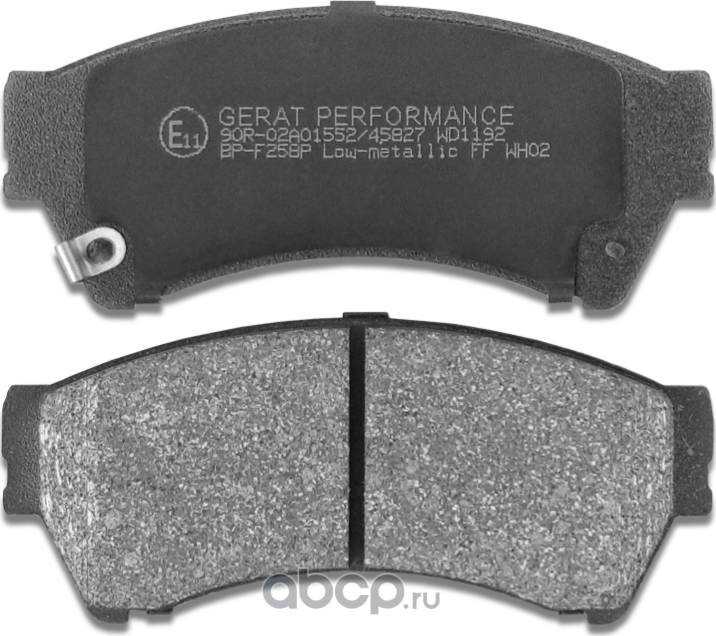 Тормозные колодки Gerat BP-F258P (передние) Performance Gerat. Артикул BPF258P