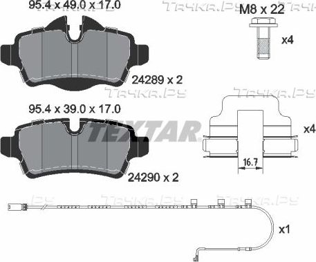 Тормозные колодки Textar Q+ задние для MINI Clubman I (R55) 2007-2014. Артикул 2428904