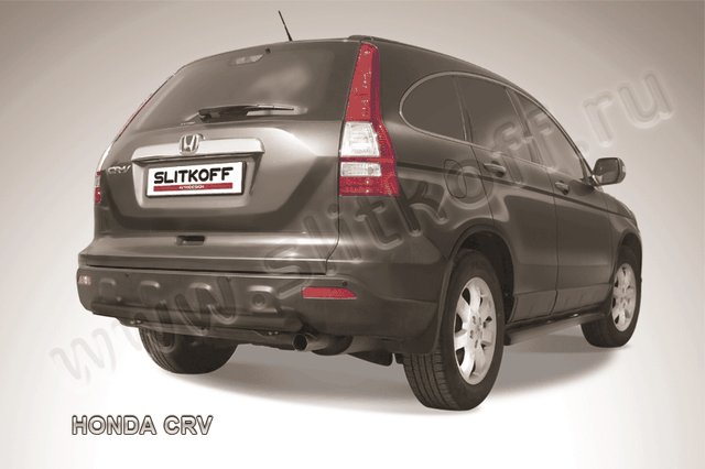 Защита Slitkoff заднего бампера d57 ЧЕРНАЯ матовая для Honda CR-V III 2009-2012. Артикул HCRV009B
